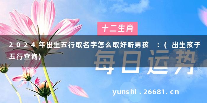 2024年出生五行取名字怎么取好听男孩 :(出生孩子五行查询)
